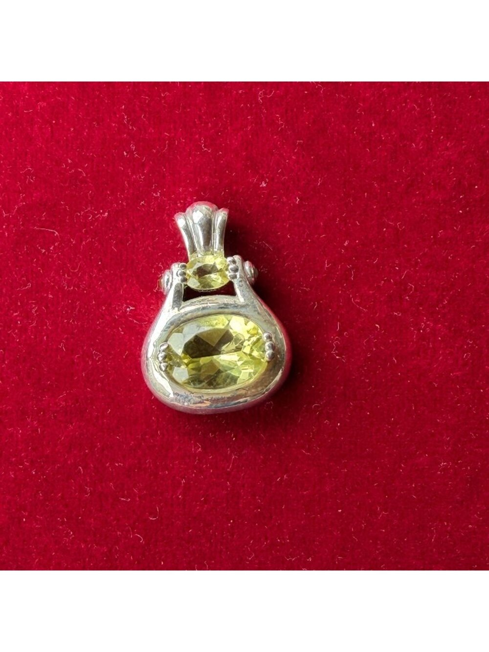 Vintage 925 Sterling Silver Citrine Lemon Pendant Whimsical Y2K Charm Necklace
